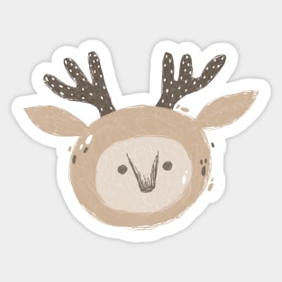 Cute Deer Face Sticker